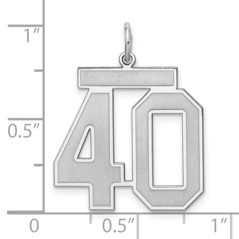 Sterlingsilber Silber/rhodiniert Satiniert Zahl 40 Charm