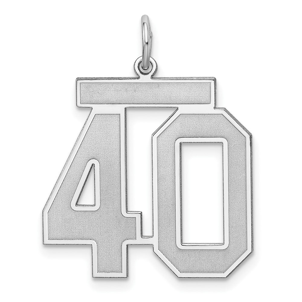 Sterlingsilber Silber/rhodiniert Satiniert Zahl 40 Charm