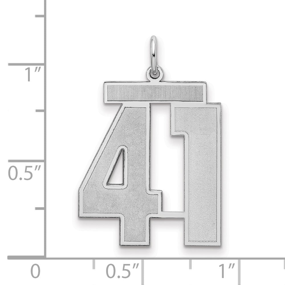 Sterlingsilber Silber/rhodiniert Satiniert Zahl 41 Charm