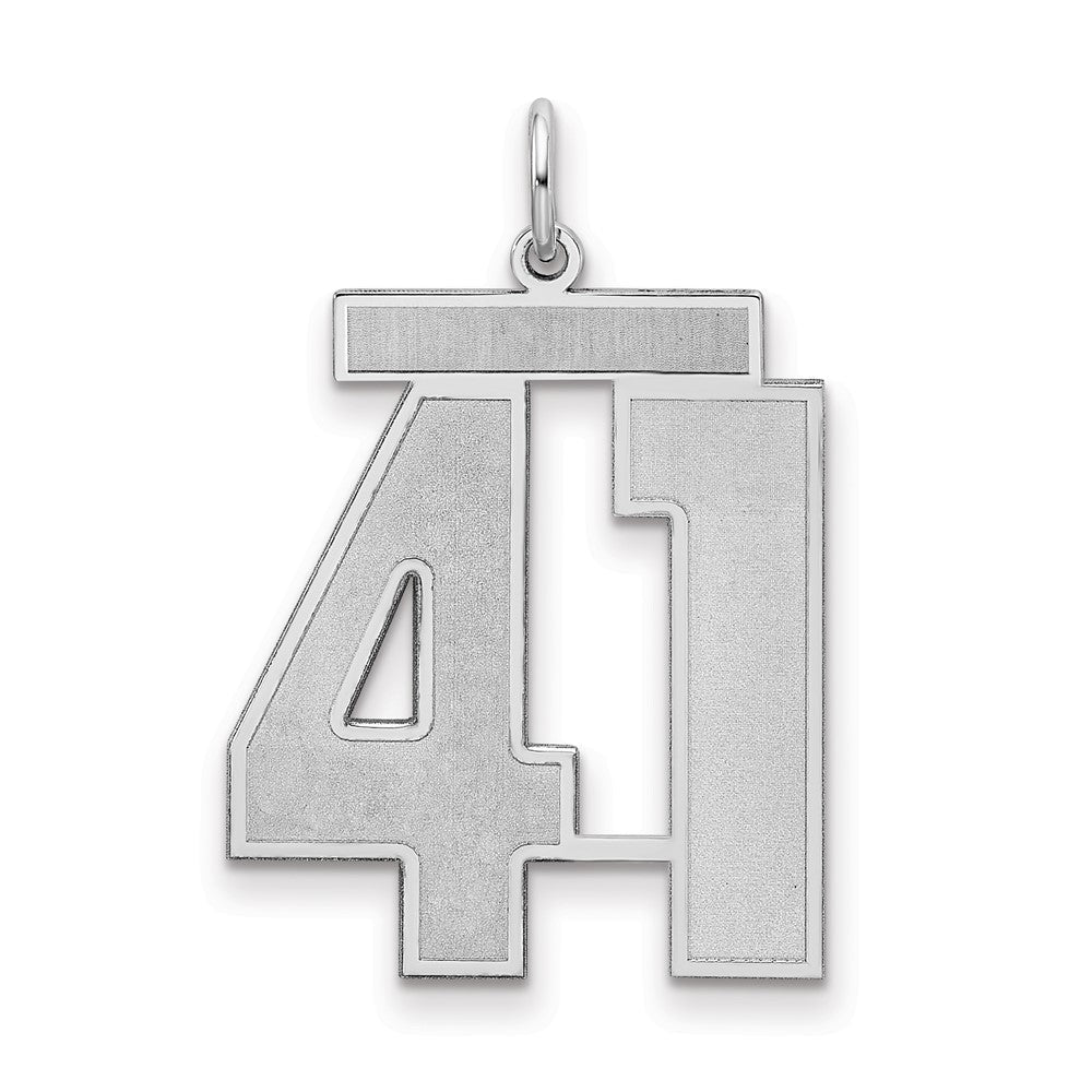 Sterlingsilber Silber/rhodiniert Satiniert Zahl 41 Charm