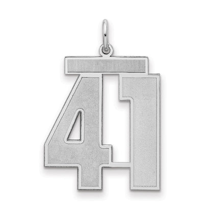 Sterlingsilber Silber/rhodiniert Satiniert Zahl 41 Charm