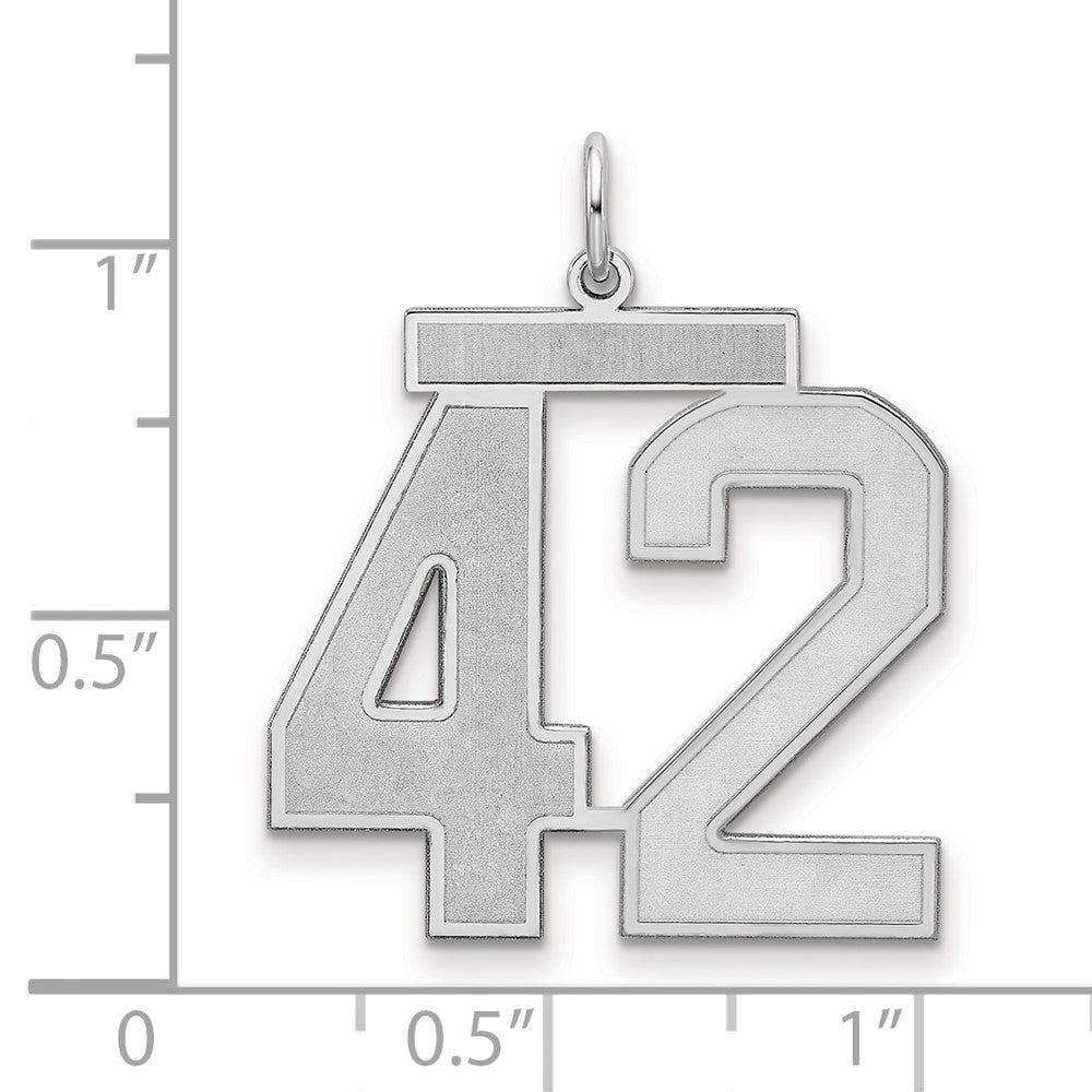 Sterlingsilber Silber/rhodiniert Satiniert Zahl 42 Charm