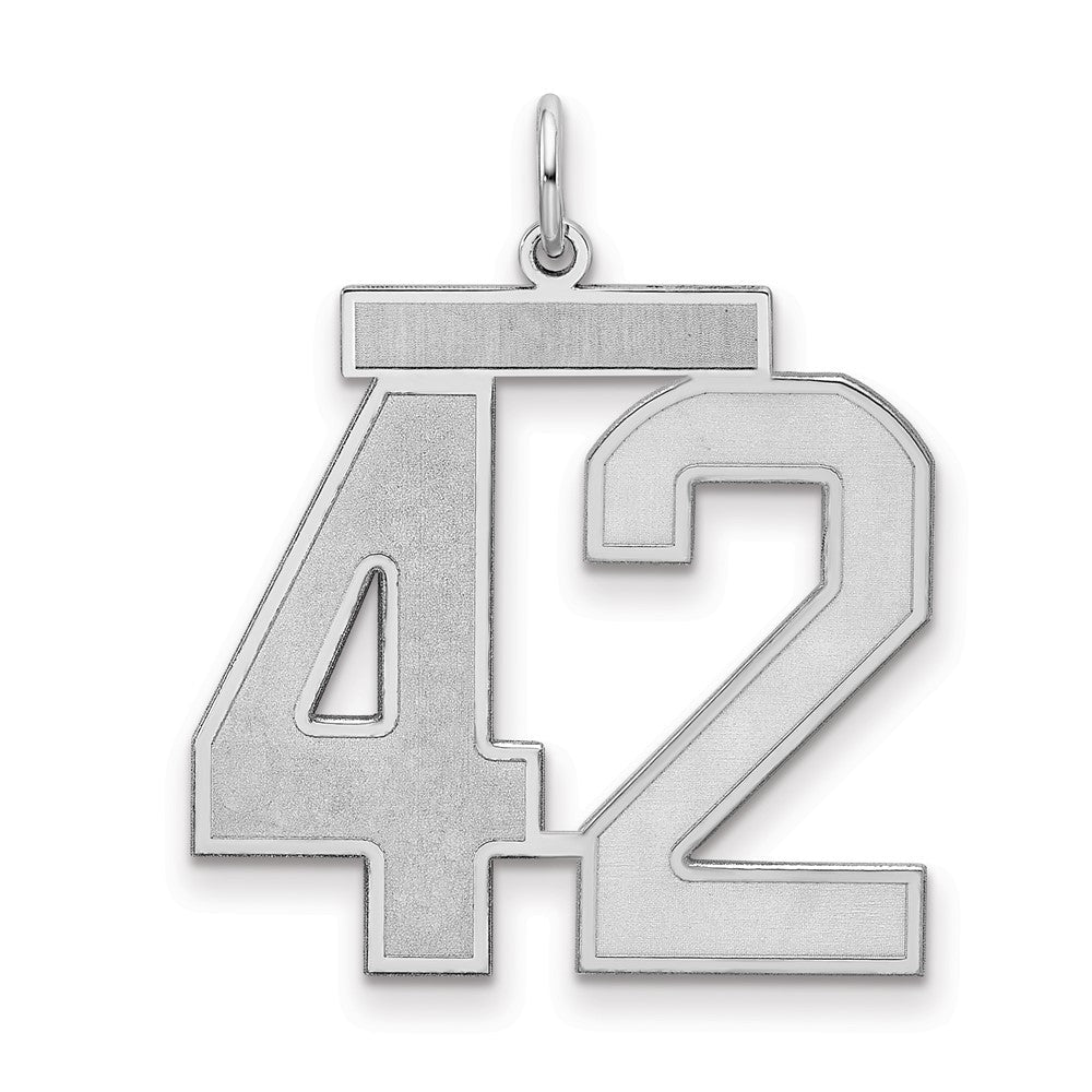 Sterlingsilber Silber/rhodiniert Satiniert Zahl 42 Charm