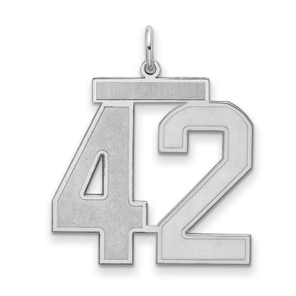 Sterlingsilber Silber/rhodiniert Satiniert Zahl 42 Charm