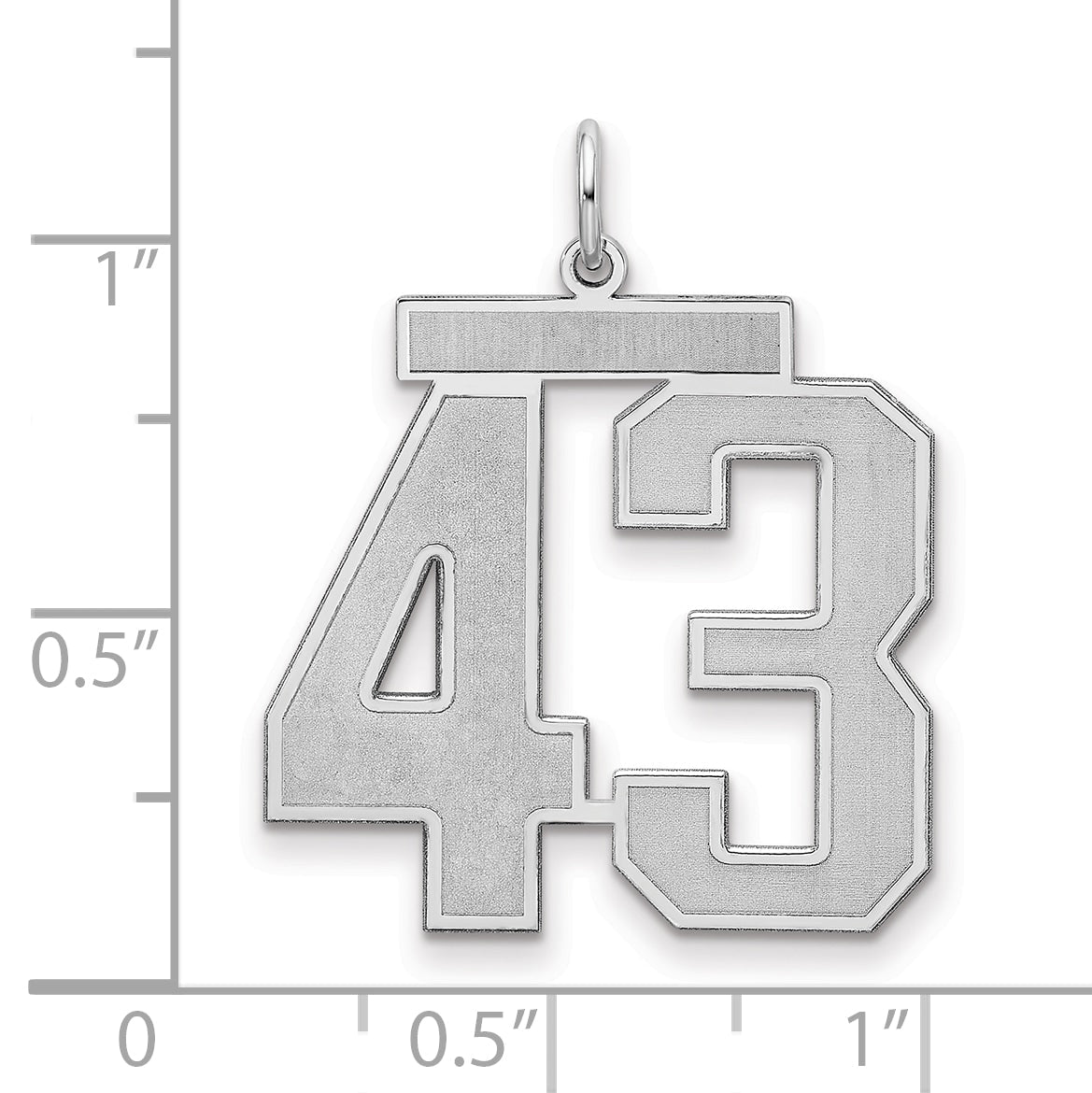 Sterlingsilber Silber/rhodiniert Satiniert Zahl 43 Charm