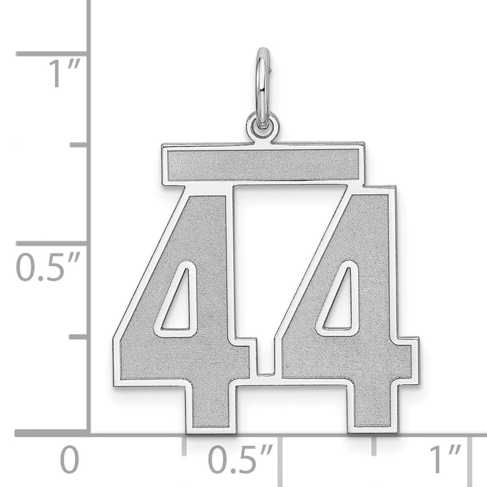 Sterlingsilber Silber/rhodiniert Satiniert Zahl 44 Charm