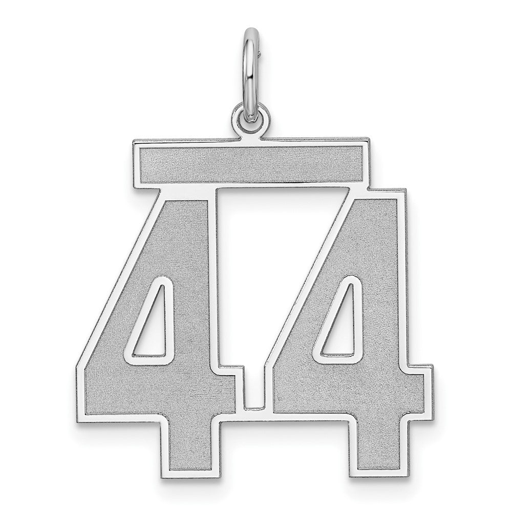 Sterlingsilber Silber/rhodiniert Satiniert Zahl 44 Charm