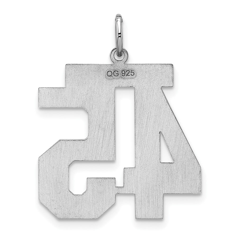 Sterlingsilber Silber/rhodiniert Satiniert Zahl 45 Charm
