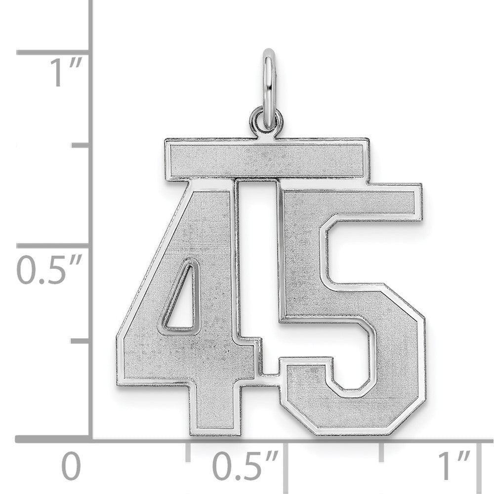Sterlingsilber Silber/rhodiniert Satiniert Zahl 45 Charm