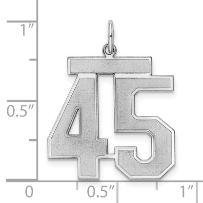 Sterlingsilber Silber/rhodiniert Satiniert Zahl 45 Charm