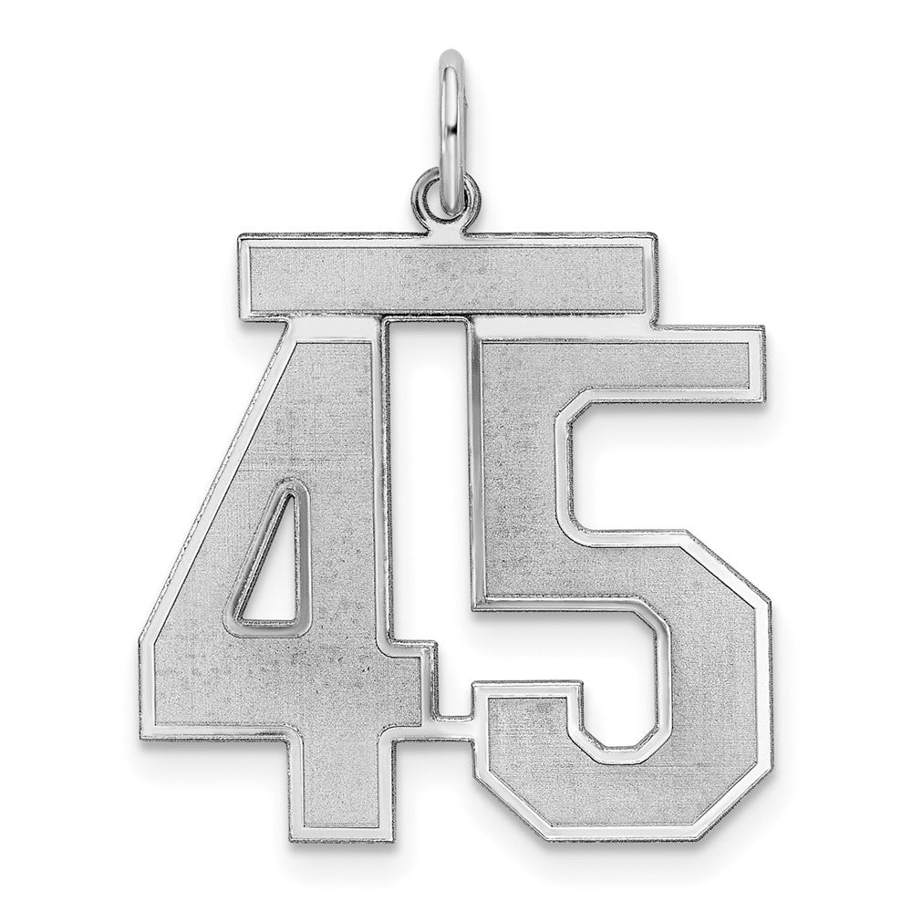 Sterlingsilber Silber/rhodiniert Satiniert Zahl 45 Charm