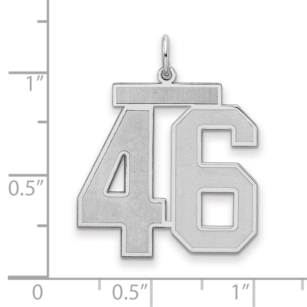 Sterlingsilber Silber/rhodiniert Satiniert Zahl 46 Charm