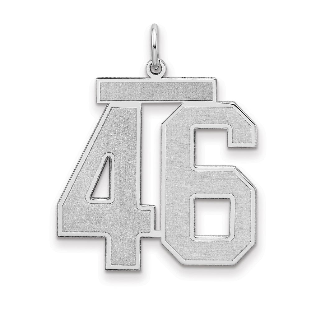 Sterlingsilber Silber/rhodiniert Satiniert Zahl 46 Charm
