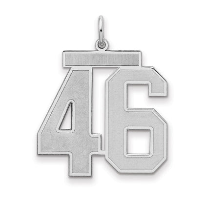 Sterlingsilber Silber/rhodiniert Satiniert Zahl 46 Charm