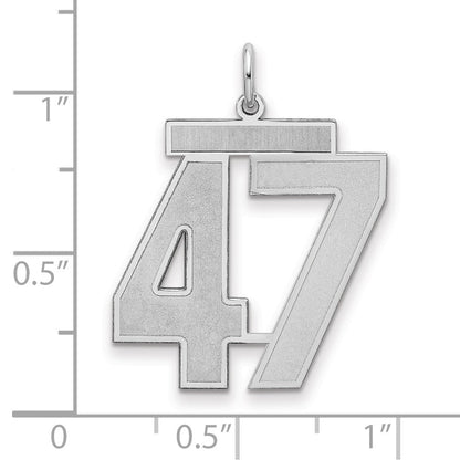 Sterlingsilber Silber/rhodiniert Satiniert Zahl 47 Charm