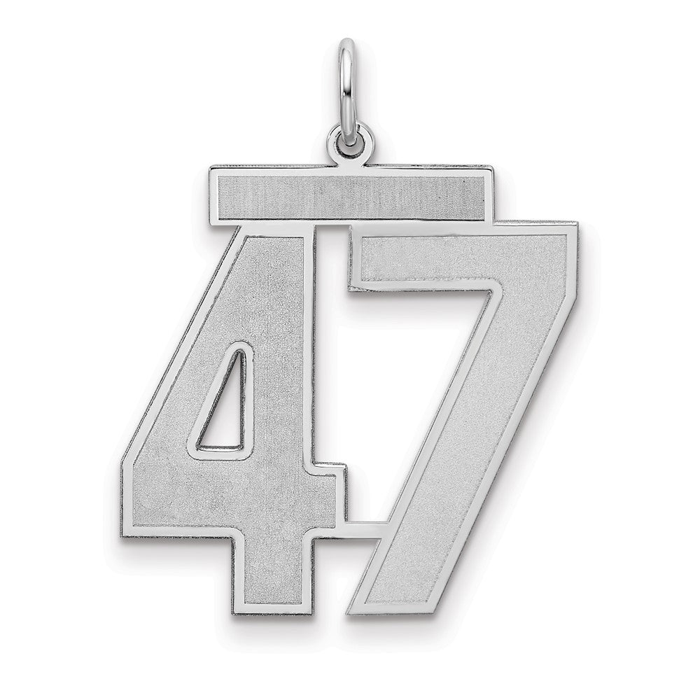 Sterlingsilber Silber/rhodiniert Satiniert Zahl 47 Charm
