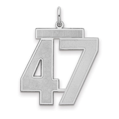 Sterlingsilber Silber/rhodiniert Satiniert Zahl 47 Charm