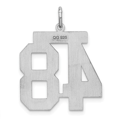 Sterlingsilber Silber/rhodiniert Satiniert Zahl 48 Charm