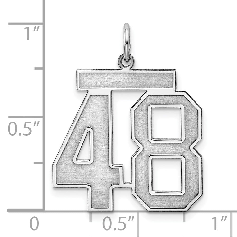 Sterlingsilber Silber/rhodiniert Satiniert Zahl 48 Charm