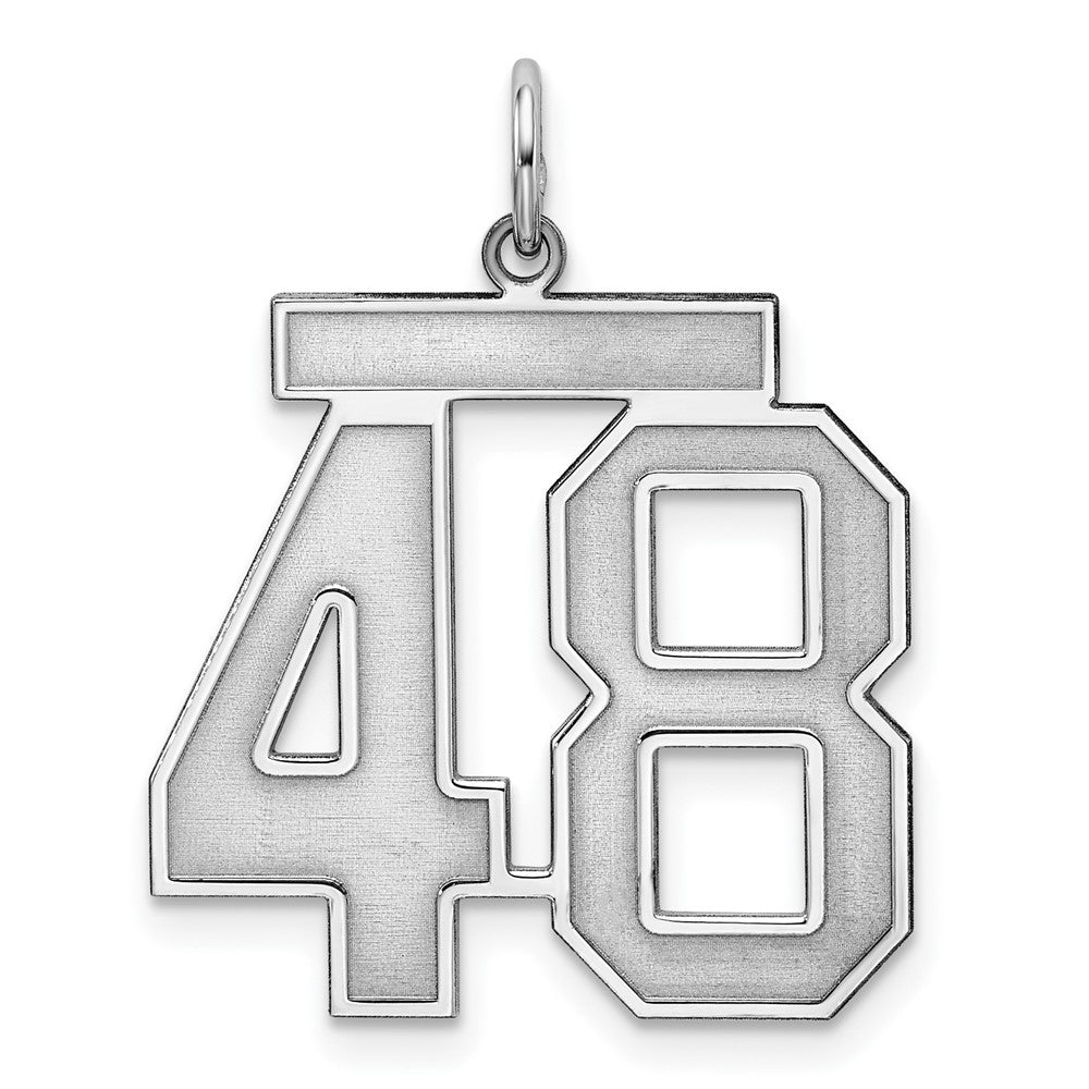 Sterlingsilber Silber/rhodiniert Satiniert Zahl 48 Charm
