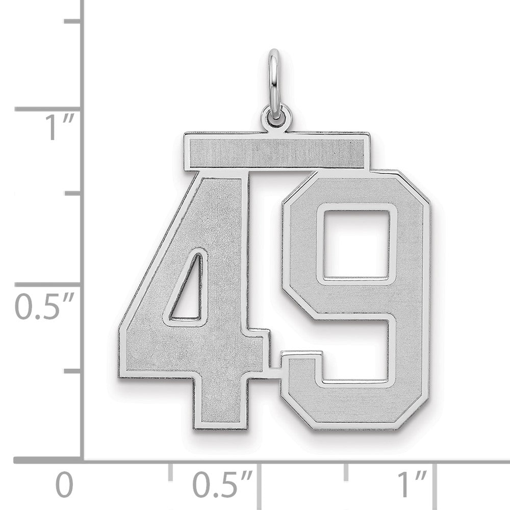 Sterlingsilber Silber/rhodiniert Satiniert Zahl 49 Charm