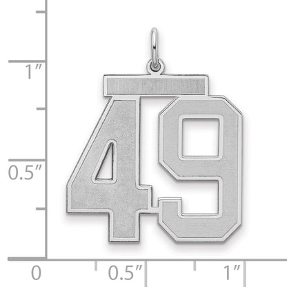 Sterlingsilber Silber/rhodiniert Satiniert Zahl 49 Charm