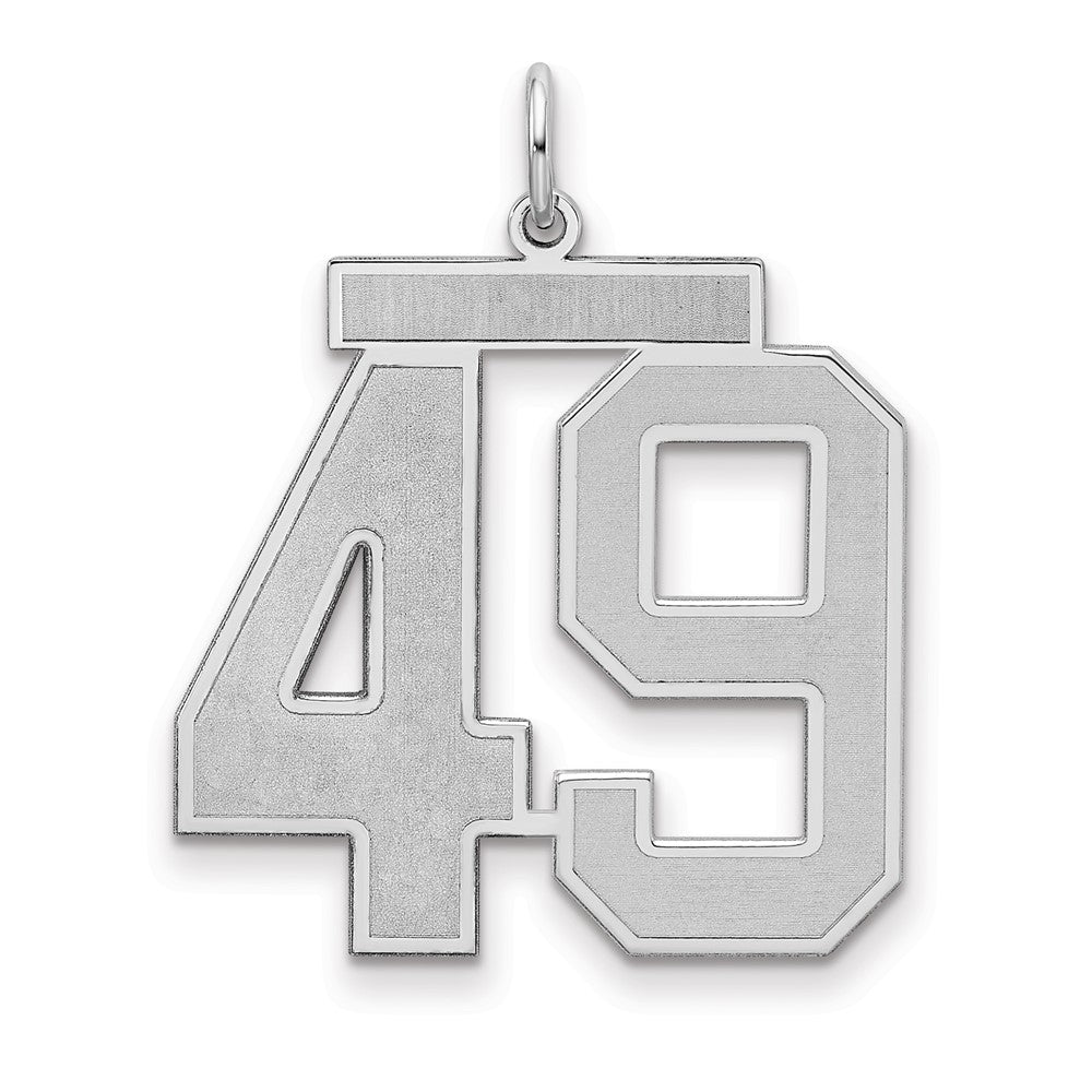 Sterlingsilber Silber/rhodiniert Satiniert Zahl 49 Charm