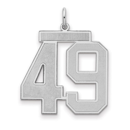 Sterlingsilber Silber/rhodiniert Satiniert Zahl 49 Charm