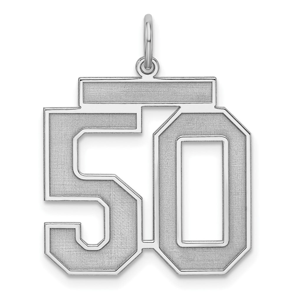 Sterlingsilber Silber/rhodiniert Satiniert Zahl 50 Charm