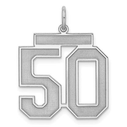 Sterlingsilber Silber/rhodiniert Satiniert Zahl 50 Charm