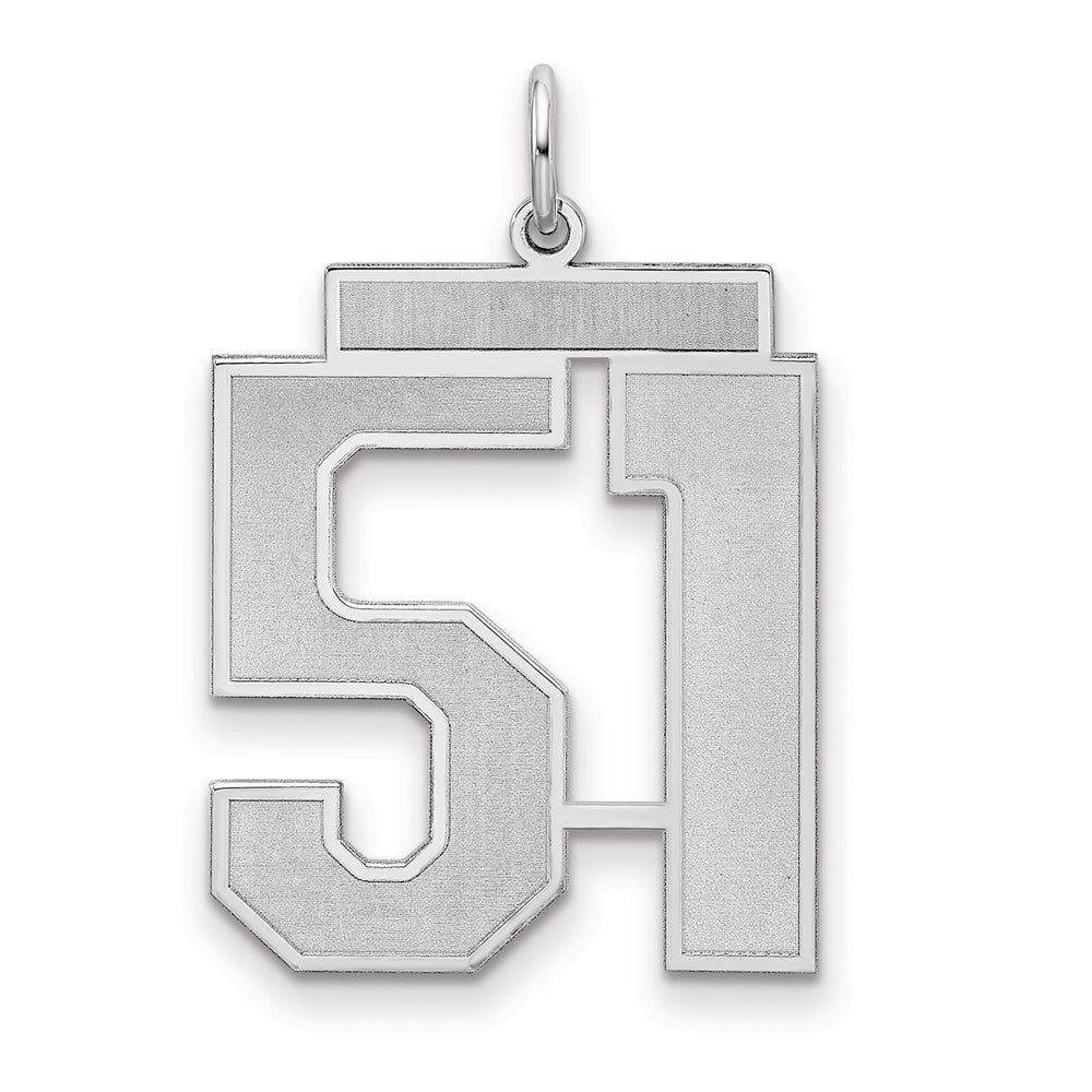 Sterlingsilber Silber/rhodiniert Satiniert Zahl 51 Charm