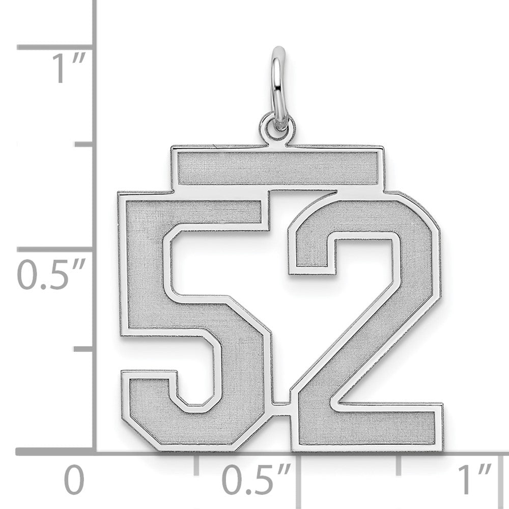 Sterlingsilber Silber/rhodiniert Satiniert Zahl 52 Charm