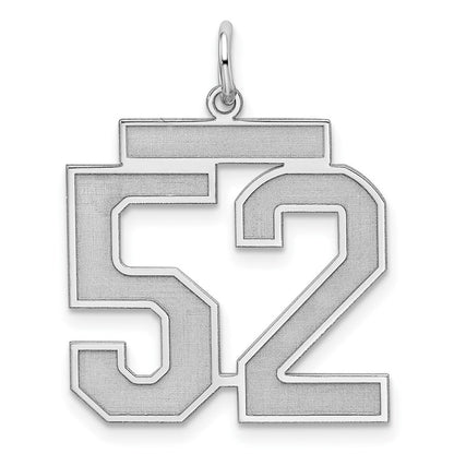 Sterlingsilber Silber/rhodiniert Satiniert Zahl 52 Charm