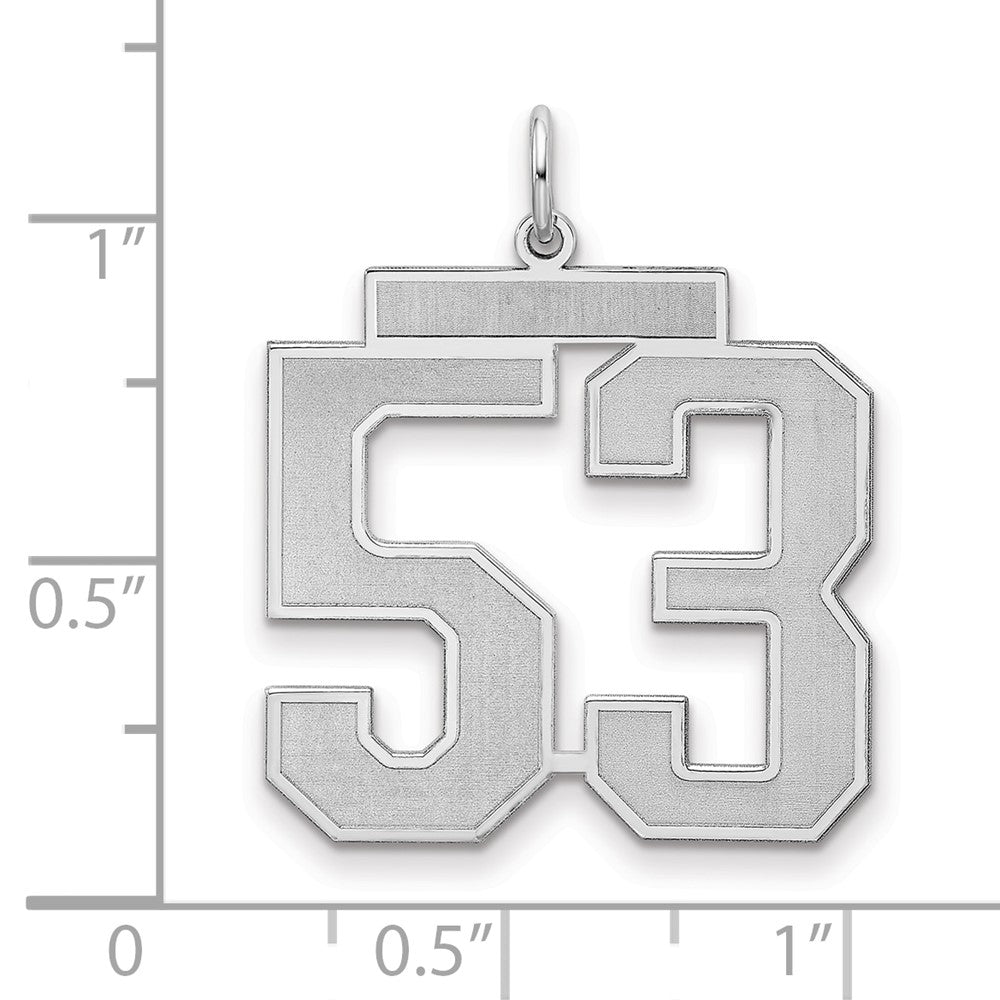Sterlingsilber Silber/rhodiniert Satiniert Zahl 53 Charm