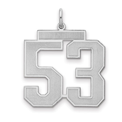Sterlingsilber Silber/rhodiniert Satiniert Zahl 53 Charm