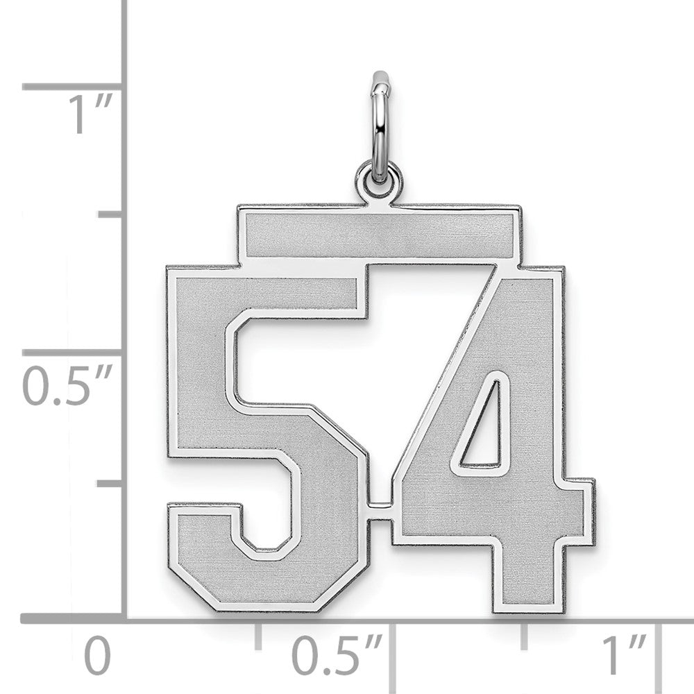 Sterlingsilber Silber/rhodiniert Satiniert Zahl 54 Charm