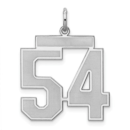 Sterlingsilber Silber/rhodiniert Satiniert Zahl 54 Charm