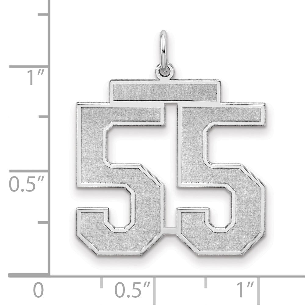 Sterlingsilber Silber/rhodiniert Satiniert Zahl 55 Charm