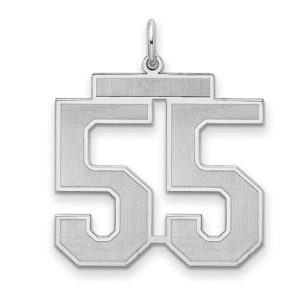 Sterlingsilber Silber/rhodiniert Satiniert Zahl 55 Charm