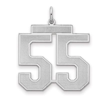 Sterlingsilber Silber/rhodiniert Satiniert Zahl 55 Charm