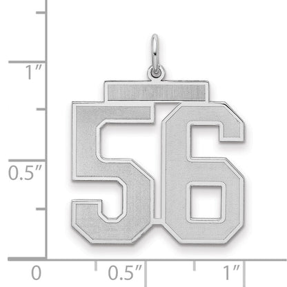 Sterlingsilber Silber/rhodiniert Satiniert Zahl 56 Charm