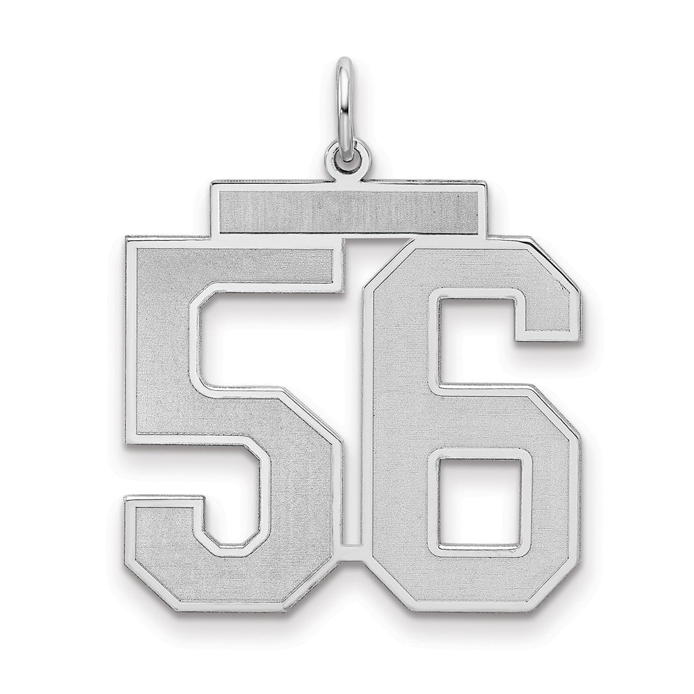 Sterlingsilber Silber/rhodiniert Satiniert Zahl 56 Charm