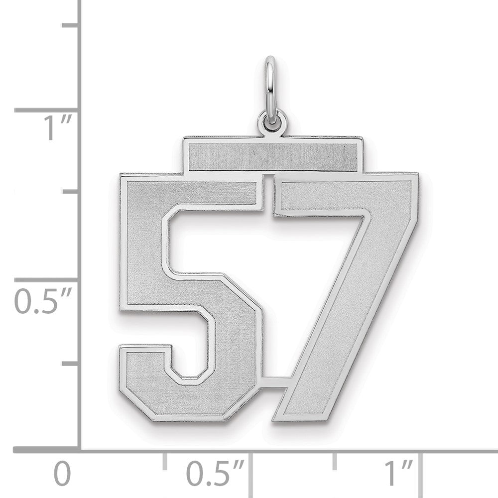 Sterlingsilber Silber/rhodiniert Satiniert Zahl 57 Charm