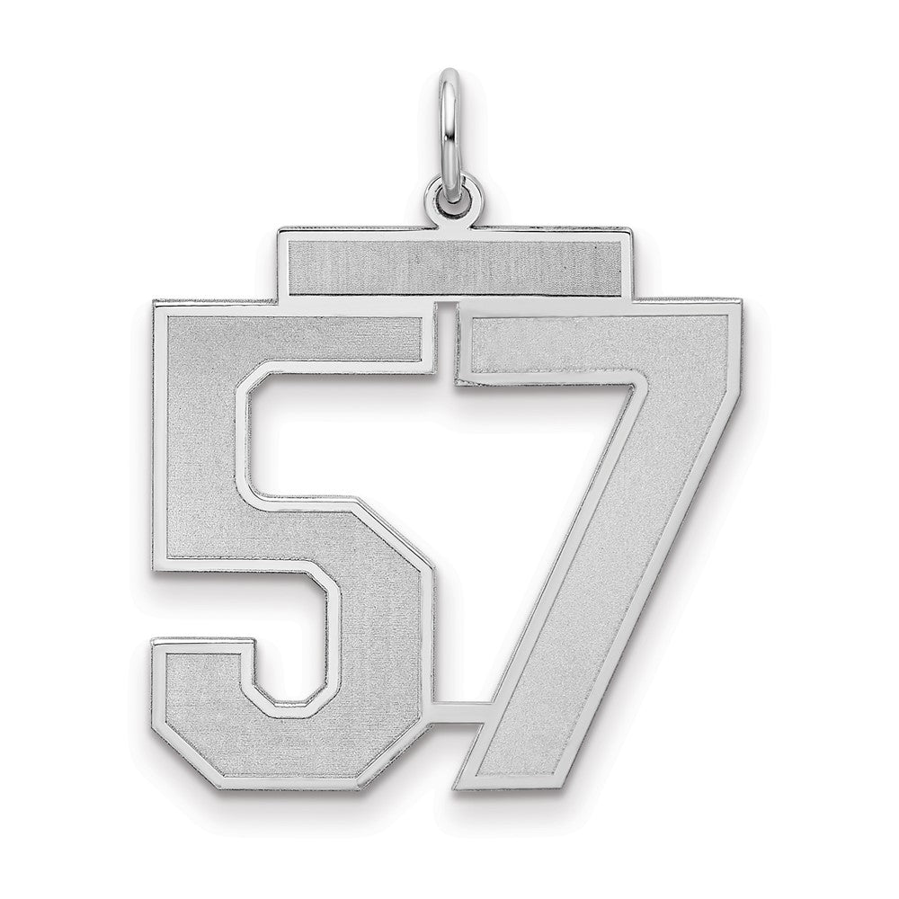 Sterlingsilber Silber/rhodiniert Satiniert Zahl 57 Charm