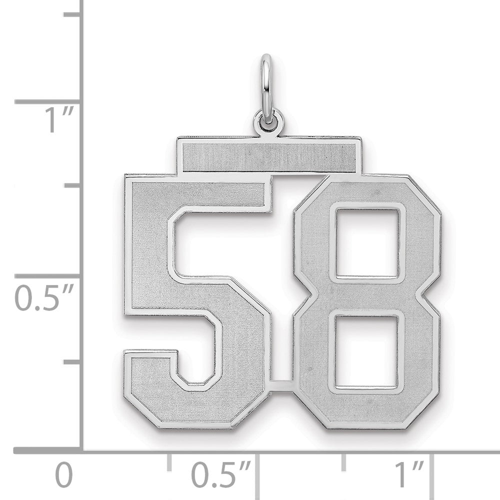 Sterlingsilber Silber/rhodiniert Satiniert Zahl 58 Charm