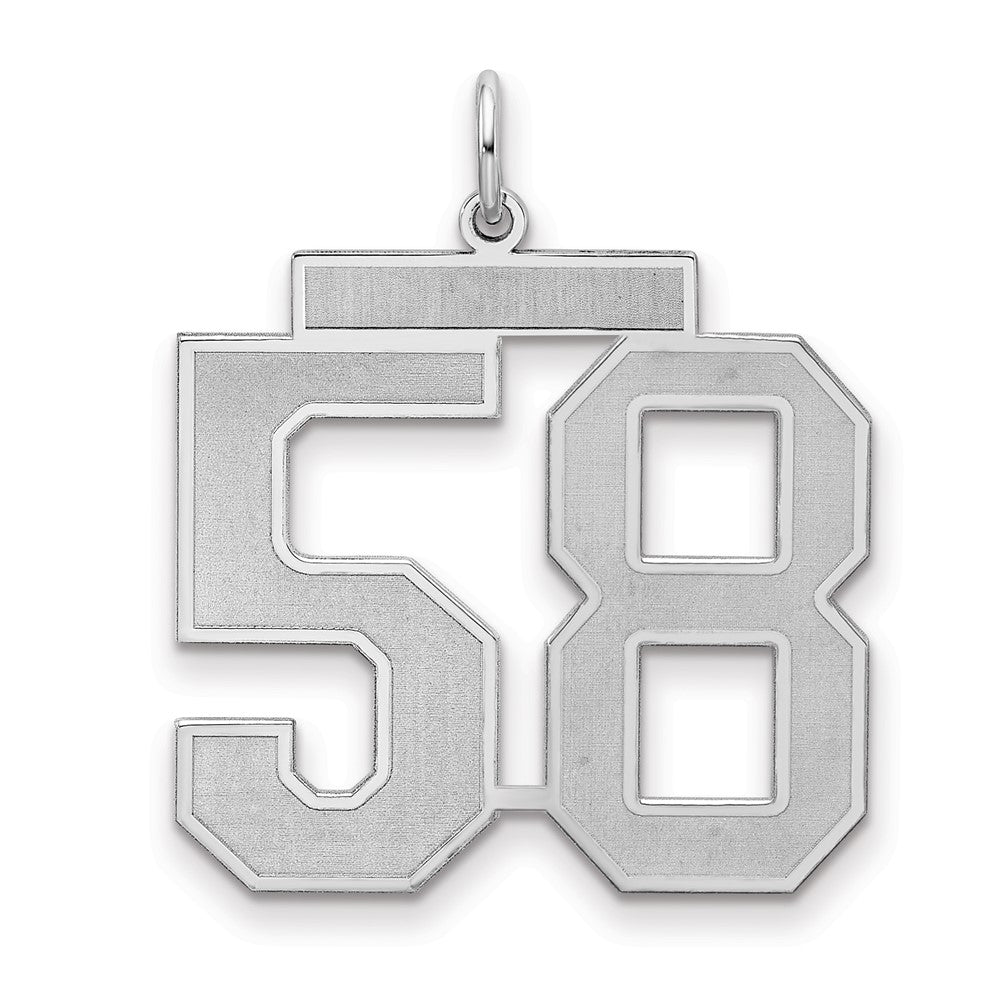 Sterlingsilber Silber/rhodiniert Satiniert Zahl 58 Charm