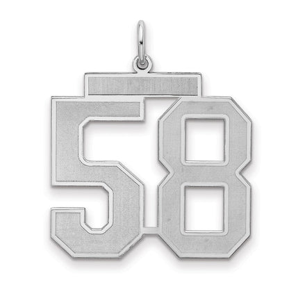 Sterlingsilber Silber/rhodiniert Satiniert Zahl 58 Charm