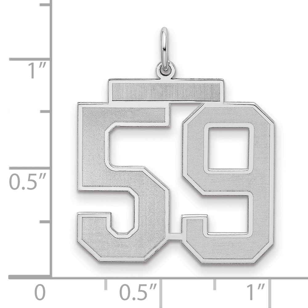 Sterlingsilber Silber/rhodiniert Satiniert Zahl 59 Charm