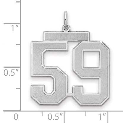 Sterlingsilber Silber/rhodiniert Satiniert Zahl 59 Charm