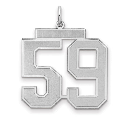 Sterlingsilber Silber/rhodiniert Satiniert Zahl 59 Charm